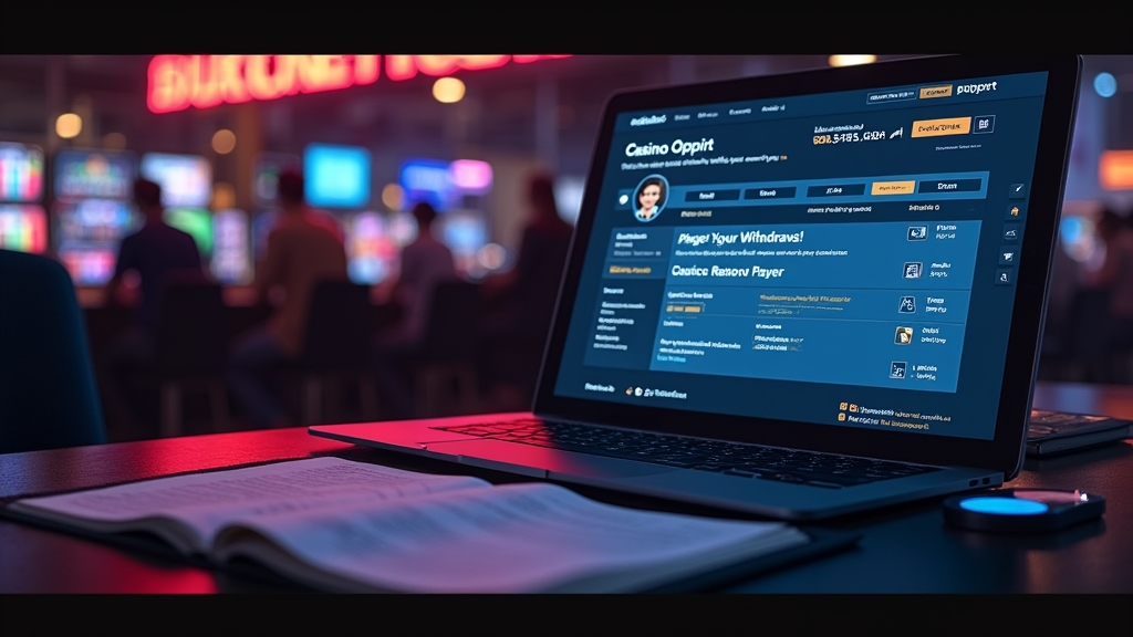 Player reviewing withdrawal issue notes beside a casino support screen